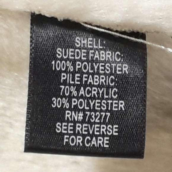 Winter Coat Jacket Suede Sherpa Faux Fur - Picture 4 of 5